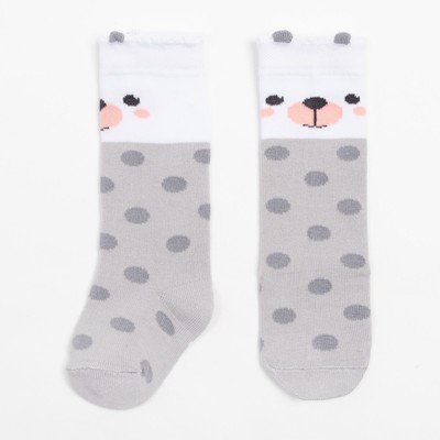 Гольфы Крошка Я «Медведь» 10-12 см, цвет серый