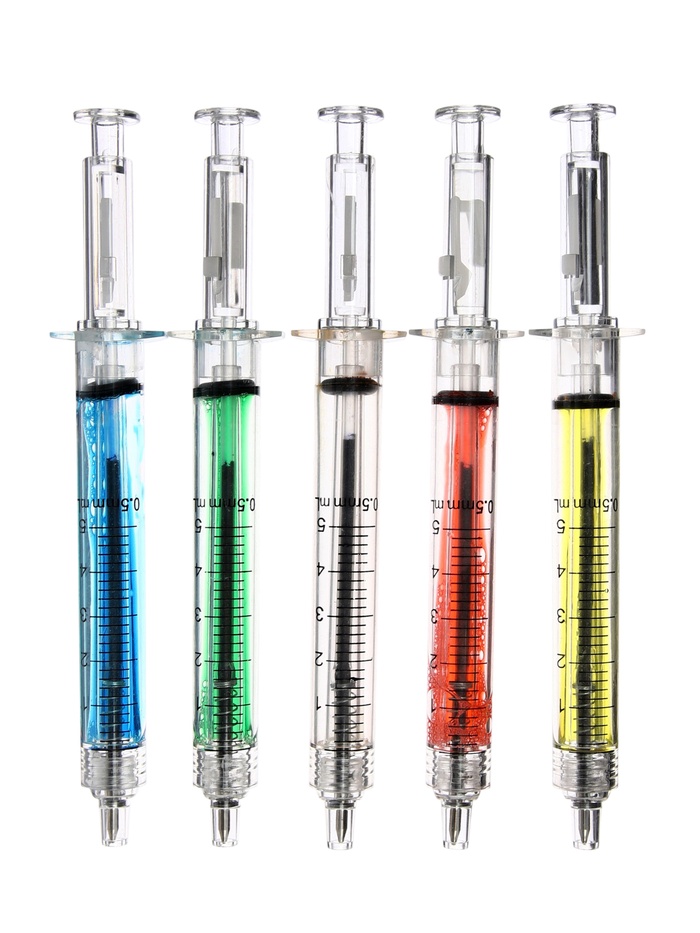 УЦЕНКА Ручка-прикол Calligrata «Шприц с жидкостью», чёрный стержень, шариковая, МИКС - Фото 1