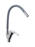 УЦЕНКА Смеситель для кухни ZEIN 2115, однорычажный, гибкий излив, картридж 40 мм, серый/хром - Фото 2