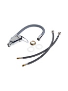 УЦЕНКА Смеситель для кухни ZEIN 2115, однорычажный, гибкий излив, картридж 40 мм, серый/хром - Фото 7