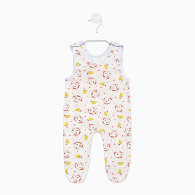 Ползунки длинные детские, цвет белый/слонёнок, рост 74 см