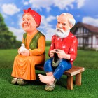 Садовая фигура "Бабка с дедом на лавочке" 52х46см - фото 24719448