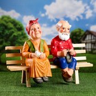 Садовая фигура "Бабка с дедом на лавочке" 52х46см - фото 24719450