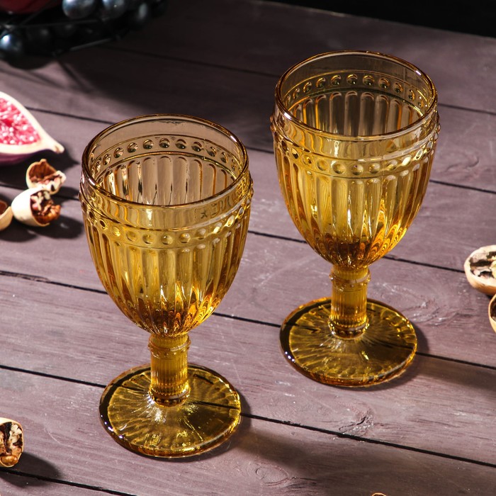 Набор бокалов из стекла Magistro «Босфор», 250 мл, 2 шт, цвет жёлтый - фото 1908897754