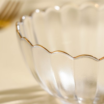 Салатник «Хризантема», 290 мл, d=11.7 см, стекло, прозрачный