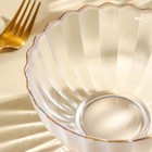 Салатник «Хризантема», 700 мл, d=15 см, фигурный, стекло, с золотой отводкой, прозрачный 7350887