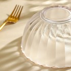 Салатник «Хризантема», 700 мл, d=15 см, фигурный, стекло, с золотой отводкой, прозрачный 7350887