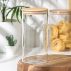 Банка стеклянная для сыпучих продуктов с бамбуковой крышкой Magistro «Эко», 1,3 л, 10×20,5 см - Фото 1