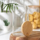 Банка стеклянная для сыпучих продуктов с бамбуковой крышкой Magistro «Эко», 1,3 л, 10×20,5 см - Фото 2
