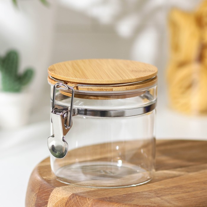 Банка стеклянная для сыпучих продуктов с бугельным замком Magistro «Эко», 500 мл, 10×10.3 см - Фото 1