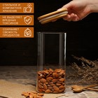 Банка стеклянная для сыпучих продуктов с бамбуковой крышкой Magistro «Эко. Квадратная», 1,5 л, 10×21 см - Фото 4