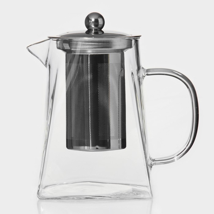 Чайник стеклянный заварочный с металлическим ситом Magistro «Дарси», 950 мл - фото 1888313021