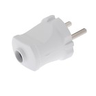 Вилка прямая, 10 А, 250 В, без з/к, белая 7610135 - фото 16456538