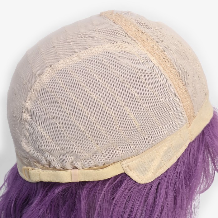 Парик искусственный, с чёлкой, имитация кожи, 40 см, 160 гр, цвет сиреневый(#SHT362) 27939