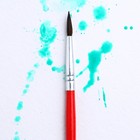Кисть для рисования из волоса белки круглая № 3 короткая ручка - Фото 2
