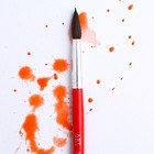 Кисть для рисования из волоса белки круглая № 9 короткая ручка - Фото 2