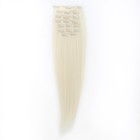 Волосы на трессах, прямые, на заколках, 12 шт, 60 см, 220 гр, цвет блонд(#SHT613) - Фото 3
