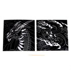 Набор гравюр «Драконы», 2 шт, 19х19 см, с металлическим эффектом «золото» - фото 8683007