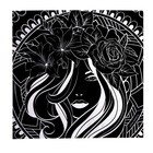 Набор гравюр «Женщина и цветы», 2 шт, 19х19 см, с металлическим эффектом «золото» - Фото 4