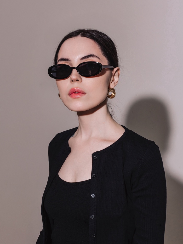 Очки солнцезащитные женские OneSun, uv 380, линза 5.3×3 см, черные - Фото 1