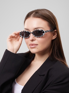 Очки солнцезащитные женские OneSun, uv 380, линза 5.3×3 см, дужка 13.6 см, ширина 14.3 см, чёрно-белые 7673929