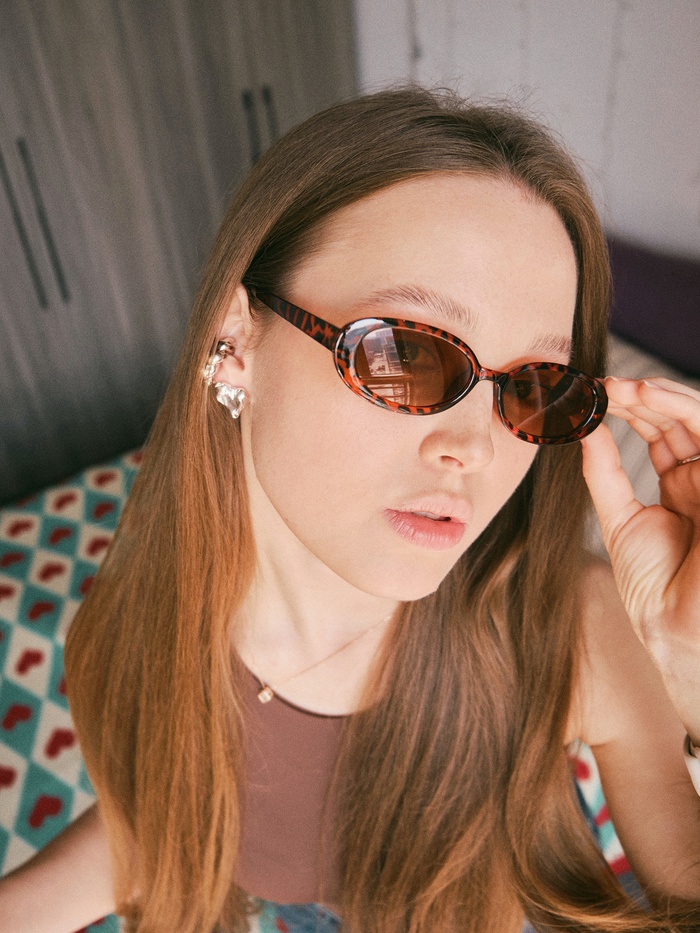 Очки солнцезащитные женские «OneSun. Леопардовый принт», uv 380, дужка 13.6 см, ширина 14.3 см, линза 5.3×3 см - Фото 1