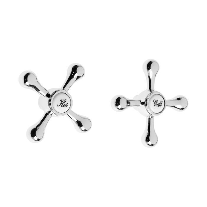 Ручка на смеситель ZEIN Z101, крест, для кран-букс со штоком на 20 шлицов, цинк, цвет хром - Фото 1