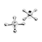 Ручка на смеситель ZEIN Z101, крест, для кран-букс со штоком на 20 шлицов, цинк, цвет хром - Фото 2