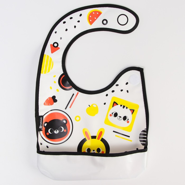 Нагрудник для кормления Крошка Я «Малыши» Г. Доман непромокаемый на липучке, с карманом