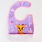 Нагрудник для кормления «Оленёнок» непромокаемый на липучке, с карманом - фото 38938386