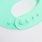 Нагрудник для кормления силиконовый с карманом, цвет бирюзовый - Фото 3