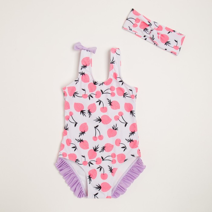 Купальник детский слитный MINAKU с повязкой, рост 134-140 см