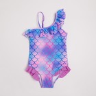 Купальник детский слитный MINAKU с повязкой, фиолетовый/синий, рост 134-140 см - Фото 2