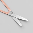 Ножницы маникюрные, узкие, загнутые, 8,5 см, цвет серебристый/розовое золото - Фото 2