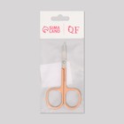 Ножницы маникюрные, узкие, загнутые, 8,5 см, цвет серебристый/розовое золото - Фото 3