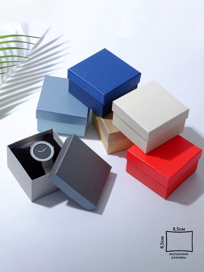 Коробочка подарочная под браслет, часы «Плетёнка», 9×9 см, (полезная часть 8.5×8.5 см,) МИКС