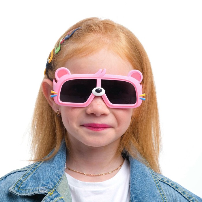 Очки солнцезащитные детские поляризационные, TR90, линза 5 х 6 см, ширина 14 см, дужки 14 см   76612