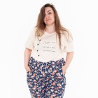 Брюки женские с принтом, цвет синий, размер 56 - фото 46795585