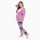 Брюки женские с принтом, цвет белый/розовый, размер 46 - фото 34640703