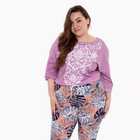 Брюки женские с принтом, цвет белый/розовый, размер 46 - фото 34640706