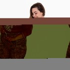 Брюки женские с принтом, цвет розовый с черн рисунком, размер 52 - Фото 3