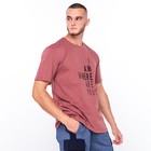 Футболка мужскаяс принтом, цвет кирпичный, размер 46 7819652