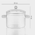 Кастрюля Magistro «Лия», 1.2 л, 14×16 см, жаропрочное стекло, прозрачная - Фото 3