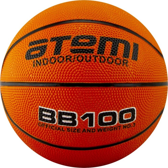 Мяч баскетбольный Atemi BB100, размер 5, резина, 8 панелей, окружность 68-71 см, клееный - Фото 1