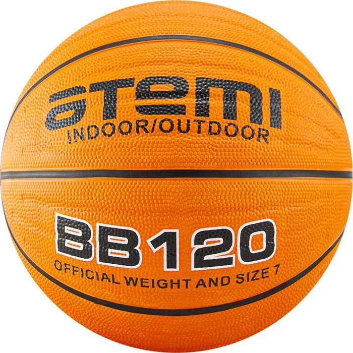Мяч баскетбольный Atemi BB120, размер 7, мягкая резина, deep, 8 панелей, окружность 75-78 см, клееный