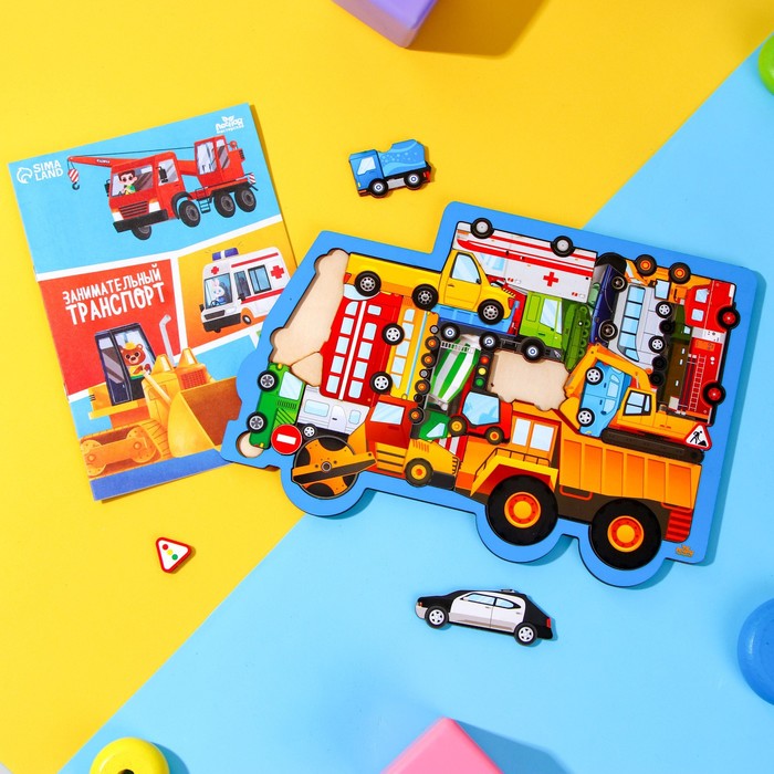 Головоломка «Машины» + книга с играми - Фото 1
