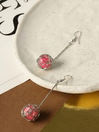 Серьги висячие «Шар плетеный», цвет розовый в серебре, 6.5 см - Фото 5