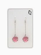 Серьги висячие «Шар плетеный», цвет розовый в серебре, 6.5 см - Фото 4