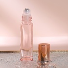 Флакон стеклянный для парфюма, с металлическим роликом, 10 мл, цвет розовый/розовое золото - фото 7315869