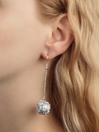 Серьги висячие «Шар плетёный», цвет белый в серебре, 6.5 см - Фото 2